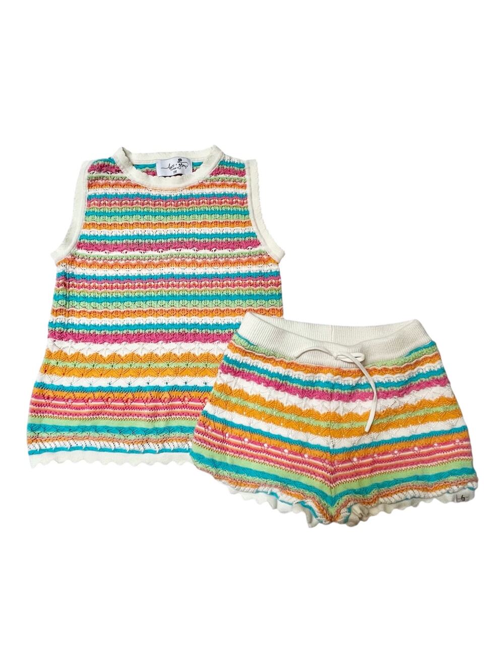 Love & Grow Retro Stripe Knit Tank Set Size 7/8